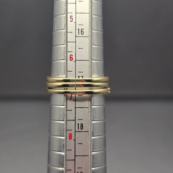 Set of 3 925 Sterling Vermeil Gold Rings Size 7 Gemstone Stack Signed CN 3.4g - Picture 6 of 7